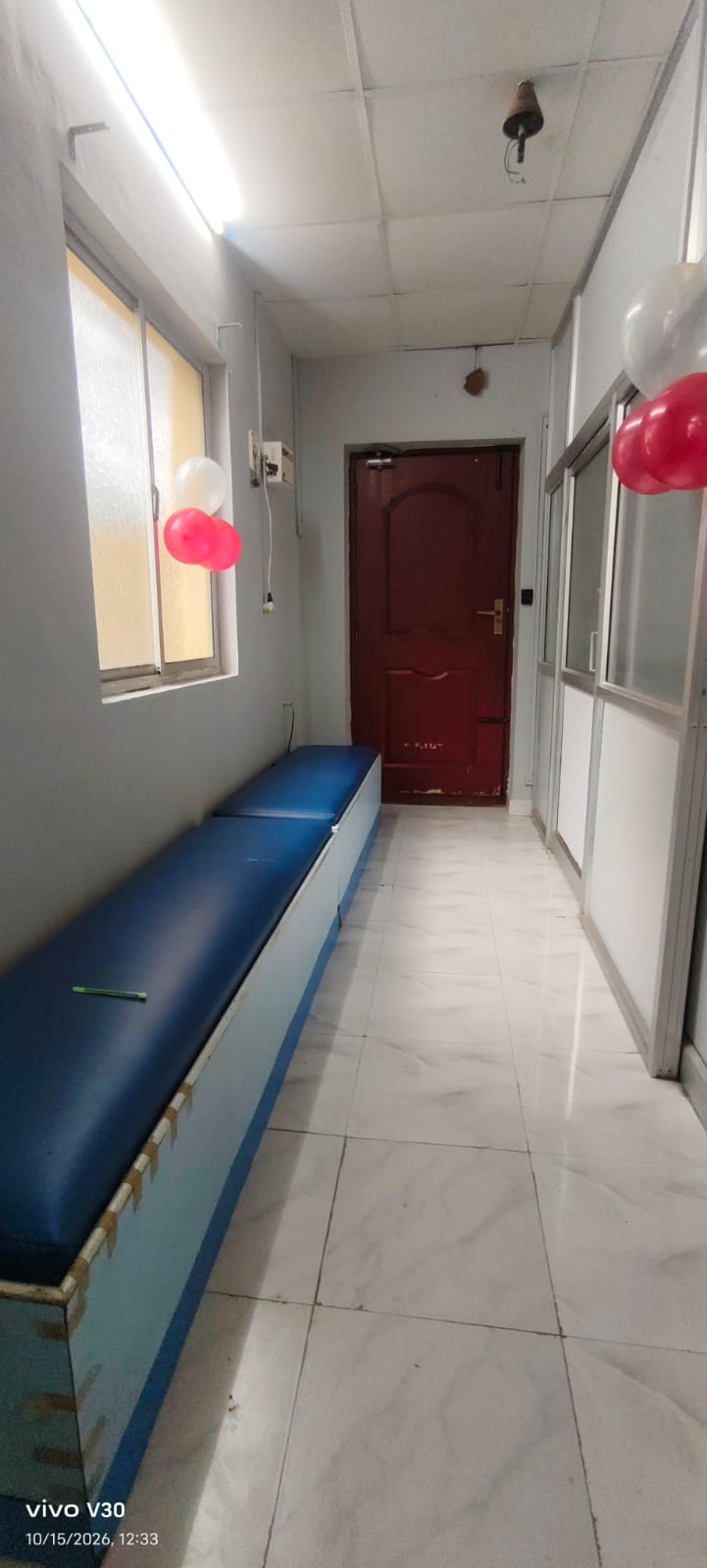 Office passage and visitor seating